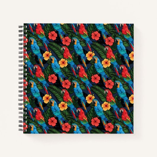 Muster für Hibiskus und Arme Notizbuch (Vorderseite)