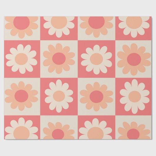 Muster für hintere Blume mit abgeschirmtem Peach F Geschenkpapier (Flach)