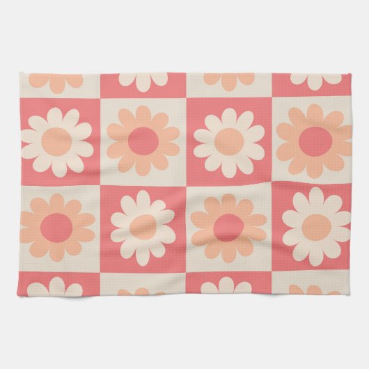 Muster für hintere Blume mit abgeschirmtem Peach F Geschirrtuch (Horizontal)