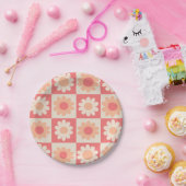 Muster für hintere Blume mit abgeschirmtem Peach F Pappteller (Party)