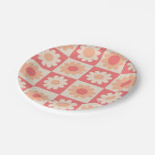 Muster für hintere Blume mit abgeschirmtem Peach F Pappteller (Schrägansicht)