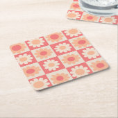Muster für hintere Blume mit abgeschirmtem Peach F Rechteckiger Pappuntersetzer (angewinkelt)