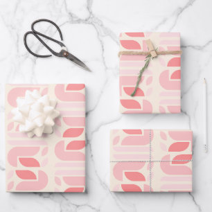 Muster für hintere florale Geometrie Geschenkpapier Set