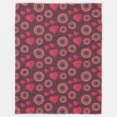 Muster für hintere Herzen und Kreise Fleecedecke (Vorderseite)