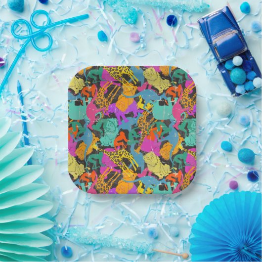 Muster für hintere Silhouetten Pappteller (Party)