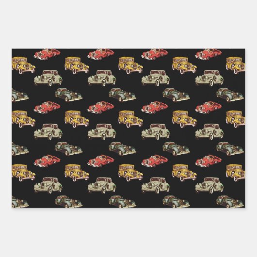 Muster für hintere Wasserfarbenautos Geschenkpapier Set (Vorderseite)