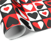Muster für hintereinander liegende Herzen Geschenkpapier (Rolleneckpunkt)