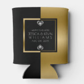 Muster für Hochzeiten mit Gold und Schwarz Dosenkühler (Rückseite)