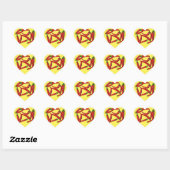Muster für Hot Red Chili Paprikaschoten Herz-Aufkleber (Blatt)