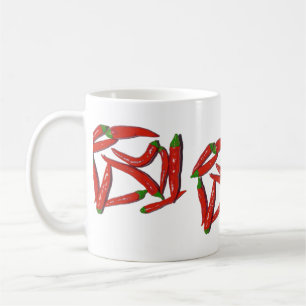 Muster für Hot Red Chili Paprikaschoten Kaffeetasse