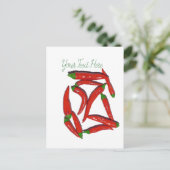 Muster für Hot Red Chili Paprikaschoten Postkarte (Stehend Vorderseite)
