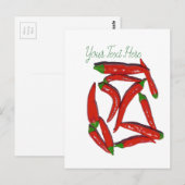Muster für Hot Red Chili Paprikaschoten Postkarte (Vorne/Hinten)