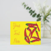Muster für Hot Red Chili Paprikaschoten Postkarte (Stehend Vorderseite)
