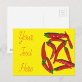 Muster für Hot Red Chili Paprikaschoten Postkarte (Vorne/Hinten)