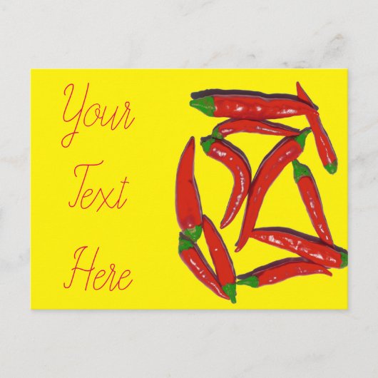Muster für Hot Red Chili Paprikaschoten Postkarte (Vorderseite)