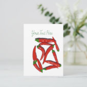 Muster für Hot Red Chili Paprikaschoten Postkarte (Stehend Vorderseite)