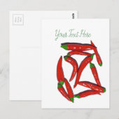 Muster für Hot Red Chili Paprikaschoten Postkarte (Vorne/Hinten)