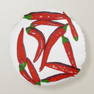 Muster für Hot Red Chili Paprikaschoten Rundes Kissen