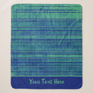 Muster für hübsche blaue und grüne Streifen Sherpadecke