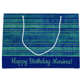 Muster für hübsche blaugrüne Streifen Große Geschenktüte