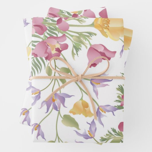 Muster für hübsche Blume Geschenkpapier Set (Beispiel)