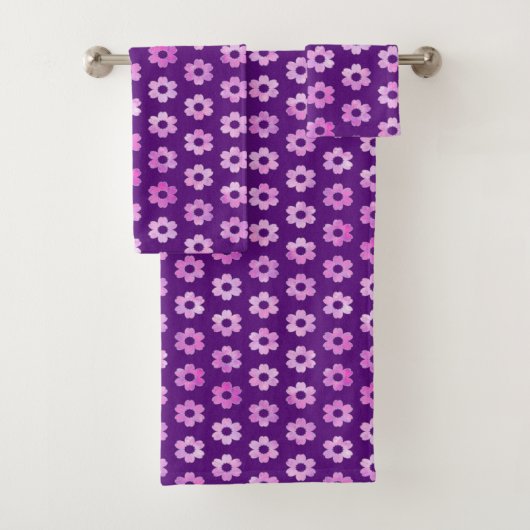 Muster für hübsche Lila Blume Badhandtuch Set (Insitu)