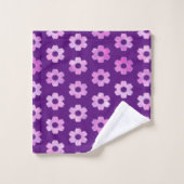 Muster für hübsche Lila Blume Badhandtuch Set (Waschlappen)