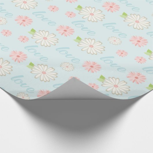 Muster für hübsche Pastell-Liebe und Blume Geschenkpapier (Ecke)