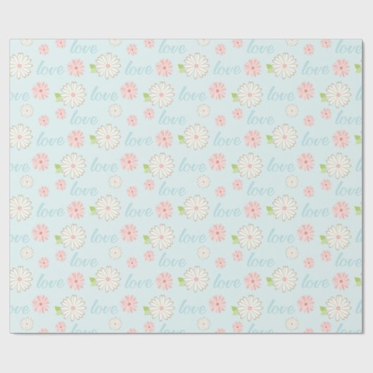 Muster für hübsche Pastell-Liebe und Blume Geschenkpapier (Flach)