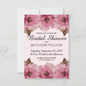 Muster für hübsche rosa Blume Einladung (Vorderseite)
