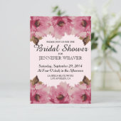 Muster für hübsche rosa Blume Einladung (Stehend Vorderseite)