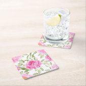 Muster für Hübsche rosa Peonies Rechteckiger Pappuntersetzer (Vor Ort)