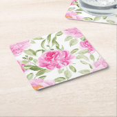 Muster für Hübsche rosa Peonies Rechteckiger Pappuntersetzer (angewinkelt)