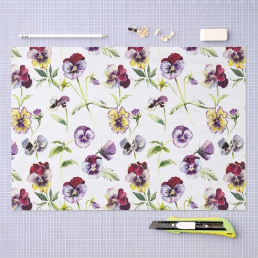 Muster für hübsche Stiefmütterchen Seidenpapier (Handwerk)