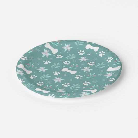 Muster für Hunde Pappteller (Schrägansicht)