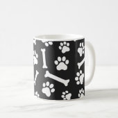 Muster für Hunde - Schwarz/Weiß Kaffeetasse (VorderseiteRechts)