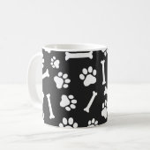 Muster für Hunde - Schwarz/Weiß Kaffeetasse (Vorderseite Links)