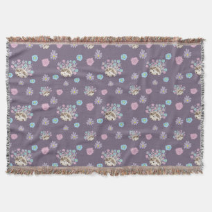 Muster für Igel und Blume Decke