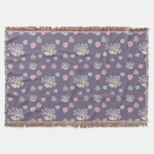 Muster für Igel und Blume Decke (Vorderseite)
