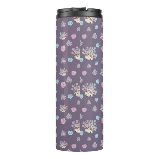 Muster für Igel und Blume Thermosbecher (Rückseite)