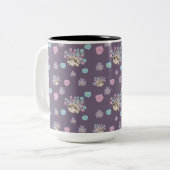 Muster für Igel und Blume Zweifarbige Tasse (Vorderseite Links)