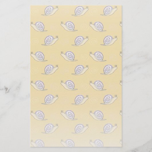 Muster für illustrierte Schnecken und Wirbel Briefpapier (Vorderseite)