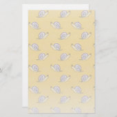 Muster für illustrierte Schnecken und Wirbel Briefpapier (Vorne/Hinten)