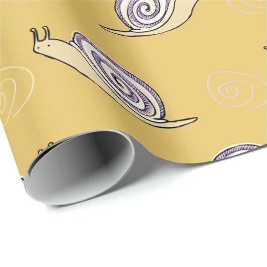 Muster für illustrierte Schnecken und Wirbel Geschenkpapier (Rolleneckpunkt)
