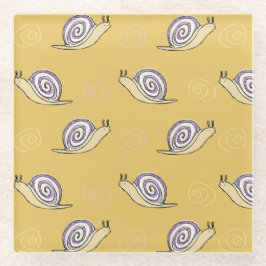 Muster für illustrierte Schnecken und Wirbel Glasuntersetzer
