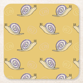 Muster für illustrierte Schnecken und Wirbel Rechteckiger Pappuntersetzer