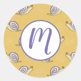 Muster für illustrierte Schnecken und Wirbel Runder Aufkleber