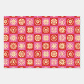 Muster für japanische Sterne und Blume Geschenkpapier Set (Vorderseite)