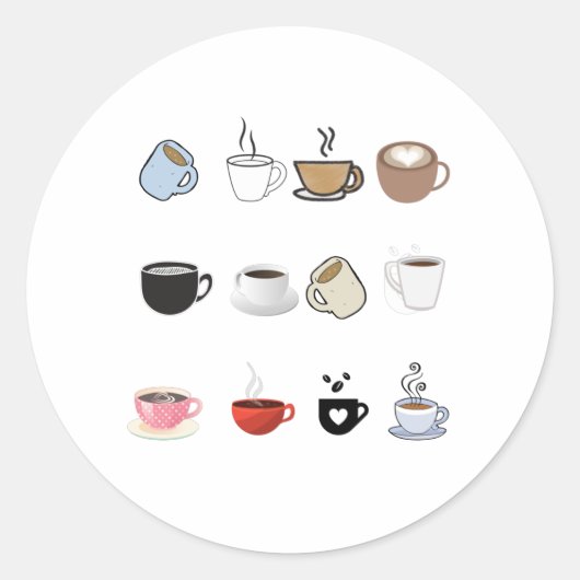 Muster für Kaffeemugs Runder Aufkleber (Vorderseite)