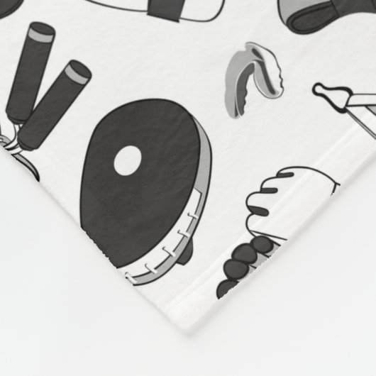 Muster für Kampfkunst (schwarz-weiß) Fleecedecke (Ecke)